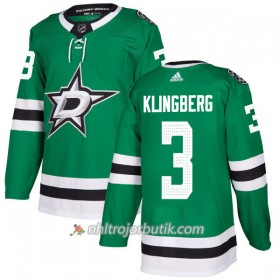 Män Ishockey Dallas Stars Jacket Tröja John Klingberg 3 Adidas 2017-2018 Kelly Grön Authentic
